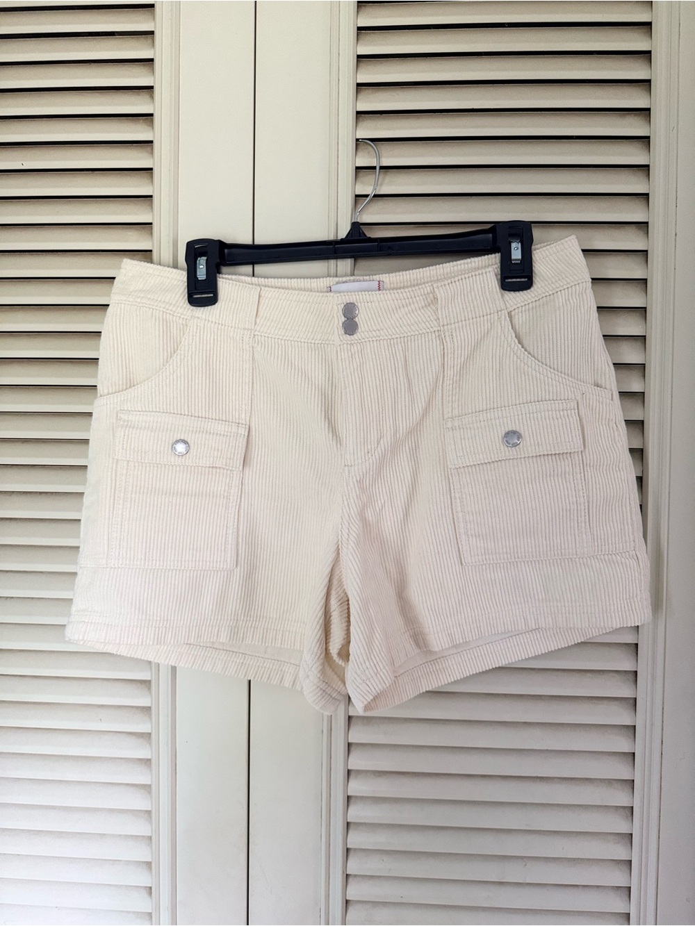 BDG Cream Corduroy Cargo Shorts